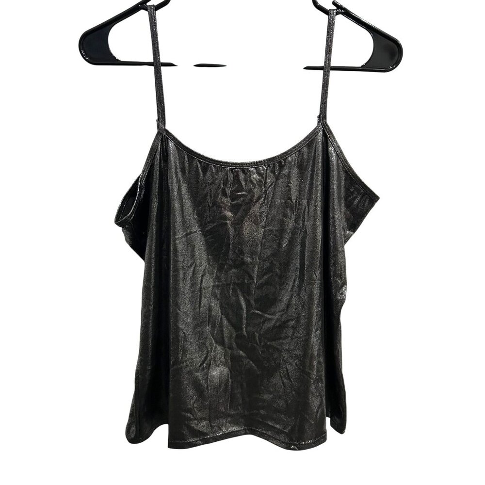SML Sport Shimmering Black Metallic Camisole Top Sz XL